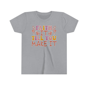 Faith It Till You Make It Youth Girls Retro T-shirt