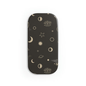 Stars and Moon Black Phone Click-On Grip