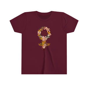 GRL PWR Floral Girls Retro T-shirt