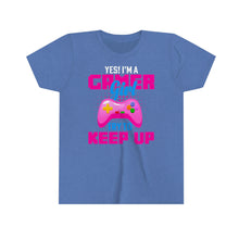 Load image into Gallery viewer, Yes I&#39;m A Gamer Girl Youth Girls Retro T-shirt
