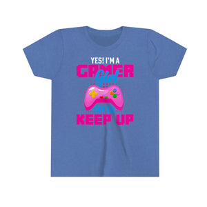 Yes I'm A Gamer Girl Youth Girls Retro T-shirt