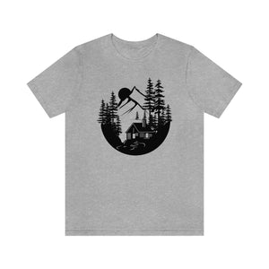 Cabin in The Woods Sketch Men's Short Sleeve Graphic Tee