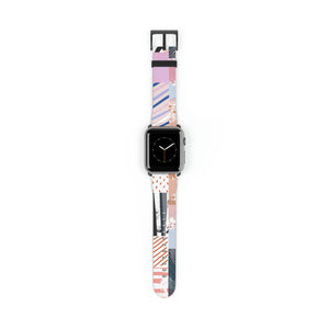 Quilted Pinks Faux-Leather Apple Watch Band