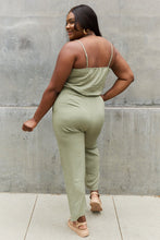 Load image into Gallery viewer, ODDI Full Size Textured Woven Jumpsuit in Sage
