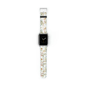 Soft Flowers Faux-Leather Apple Watch Band