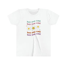 Load image into Gallery viewer, Yes You Can Retro Flowers Girls Youth T-shirt
