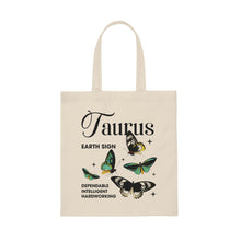 Load image into Gallery viewer, Taurus Butterflies Canvas Tote Bag
