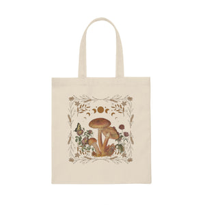 Mushroom Gardens Cottagecore Canvas Tote Bag