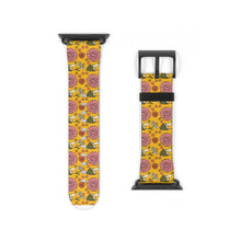 Load image into Gallery viewer, Retro 70&#39;s Mushrooms and Flowers Faux-Leather Apple Watch Band
