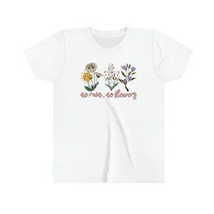 No Rain No Flowers Girls Youth Retro T-shirt