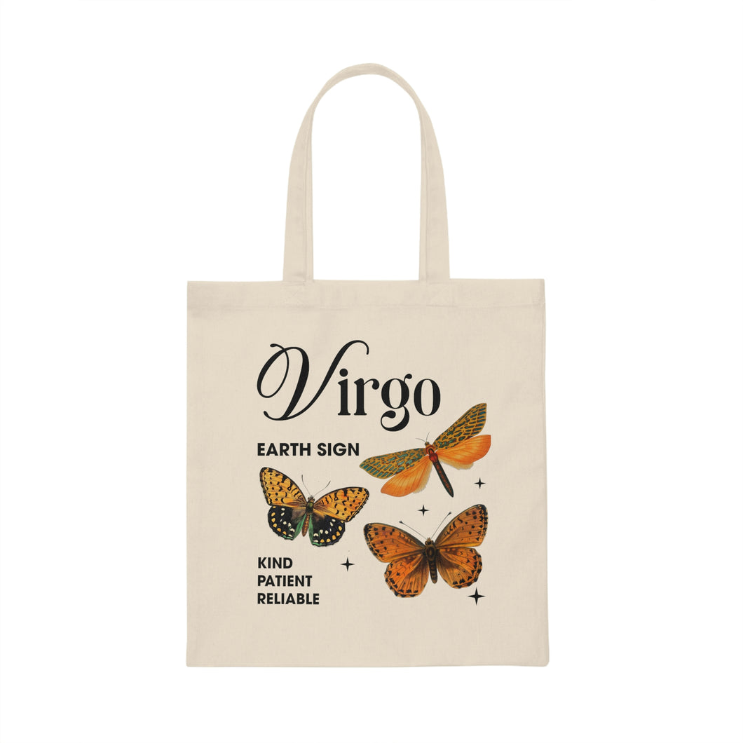 Virgo Butterflies Canvas Tote Bag