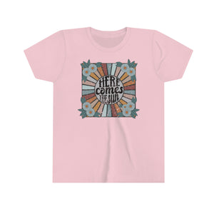 Here Comes The Sun Girls Youth Retro T-shirt