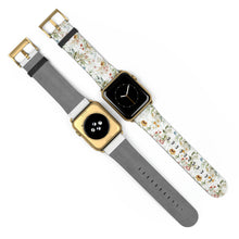 Load image into Gallery viewer, Soft Flowers Faux-Leather Apple Watch Band
