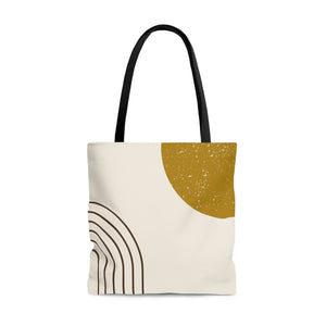 Abstract Rainbow Sun High Quality Tote Bag