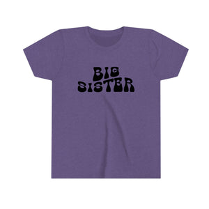 Big Sister Black Graphic Youth Girls Retro T-shirt