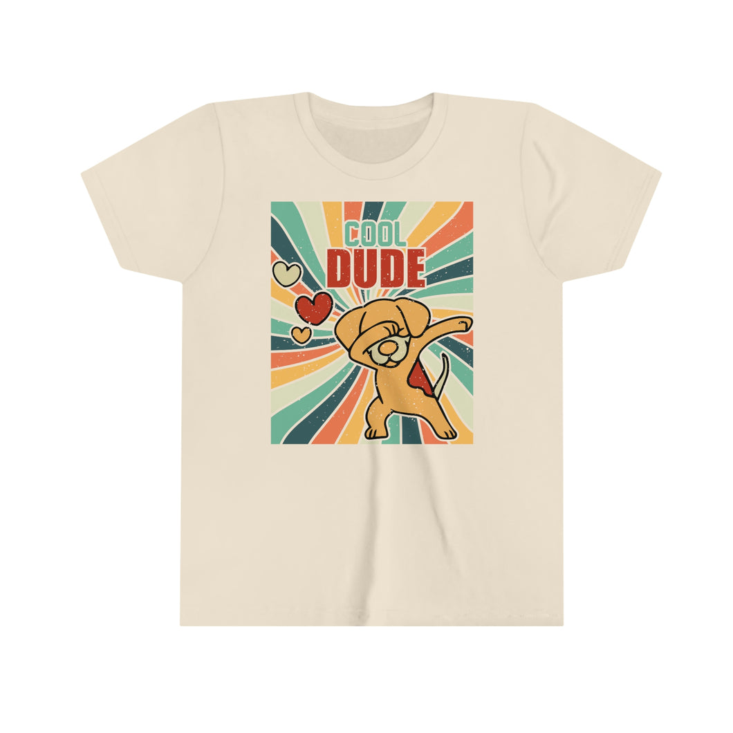 Cool Dude Dog Retro Youth Boys T-shirt