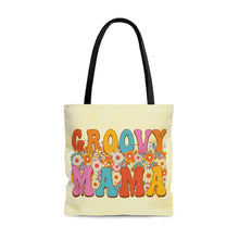 Load image into Gallery viewer, Groovy Mama Yellow High Quality Tote Bag
