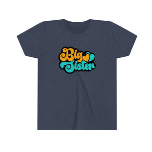 Big Sister Aqua Yellow Retro Girl's T-shirt