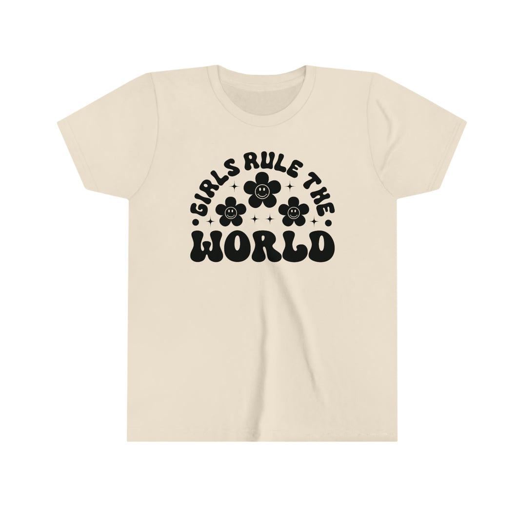 Girls Rule The World Youth Girls Retro T-shirt