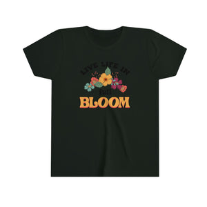 Live Life In Full Bloom Youth Retro T-shirt