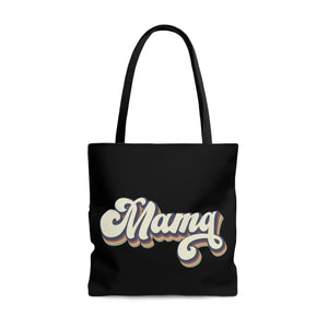 Mama Retro Letters Black High Quality Tote Bags