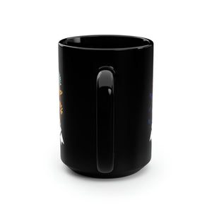 Wildflower Black Mug, 15oz