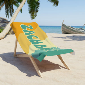 The Zachary Retro Custom Name Beach Towel