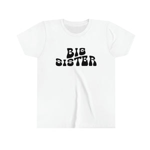 Big Sister Black Graphic Youth Girls Retro T-shirt