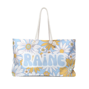 The Raine Retro Floral Custom Weekender/Beach Bag