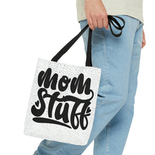 Load image into Gallery viewer, Mom Stuff White Speckled High Quality Tote Bag
