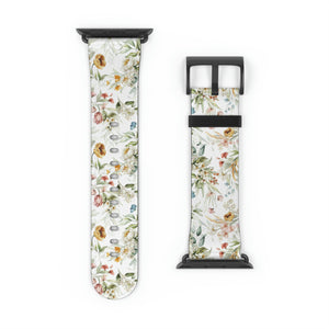 Soft Flowers Faux-Leather Apple Watch Band