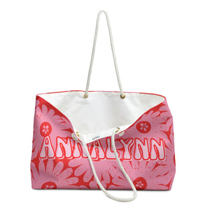 Pink and Red Daisy Weekender/Beach Bag