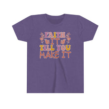 Load image into Gallery viewer, Faith It Till You Make It Youth Girls Retro T-shirt
