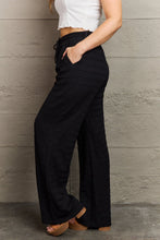 Load image into Gallery viewer, GeeGee Dainty Delights Textured High Waisted Pant in Black
