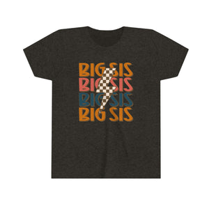 Big Sis Lightning Youth Girls Retro T-shirt