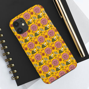 Retro 70's Mushrooms and Flowers Tough Phone Case, Case-Mate