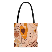 Load image into Gallery viewer, Abstract Peach and Brown High Quality Tote Bag
