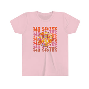 Big Sister Smiley Face Youth Girls Retro T-shirt