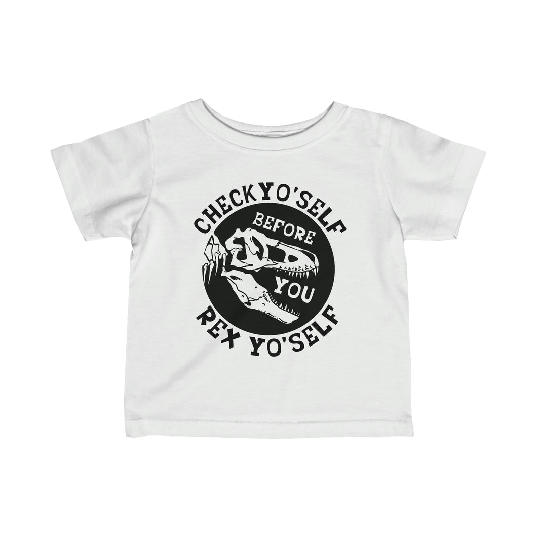 Check Yo Self Dino Infant Fine Jersey Tee