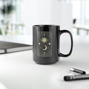 Sun and Moon Tarot Black Mug, 15oz