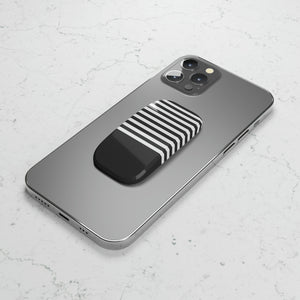 Black and White Stripes Phone Click-On Grip