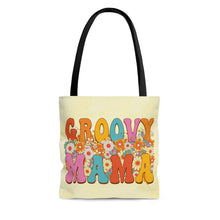 Load image into Gallery viewer, Groovy Mama Yellow High Quality Tote Bag
