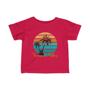 Summer Vibes Palm Tree Infant Fine Jersey Tee