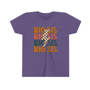 Big Sis Lightning Youth Girls Retro T-shirt