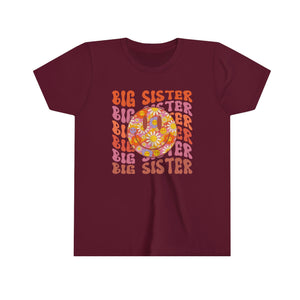 Big Sister Smiley Face Youth Girls Retro T-shirt