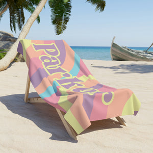 The Parker Rainbow Pastels Custom Name Beach Towel