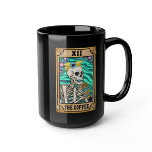 The Coffee Tarot Black Mug, 15oz