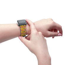 Load image into Gallery viewer, Retro 70&#39;s Mushrooms and Flowers Faux-Leather Apple Watch Band
