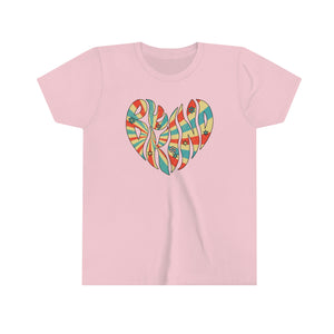 Be Kind Heart Youth Girls Retro T-shirt