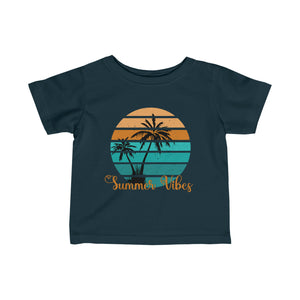 Summer Vibes Palm Tree Infant Fine Jersey Tee